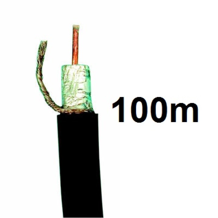 Starres koaxkabel 75 ohm schwarz ø10mm 100m koaxkabel fur fernsehen koaxkabel cae - 1