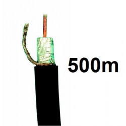 Coaxial cable, 75 ohm, ø10mm, black, 500m ex 54365 coaxial cable shielded coaxial cable radio coaxial (coax) cable tv television