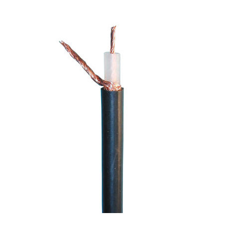 Coaxial radio cable, 50 ohm ø9mm black, 100m coaxial radio frequency (rf) shielded coaxial cable radio coaxial (coax) cableradio