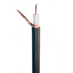 Coaxial radio cable, 50 ohm ø9mm black, 1m coaxial radio frequency (rf) shielded coaxial cable radio coaxial (coax) cableradio c