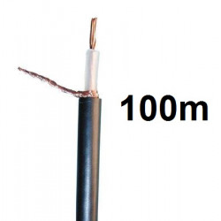 Coaxial cable, 75 ohm, ø6mm, black, 100m low loss coaxial cable tv coaxial cable television coaxial radio frequency (rf) shielde