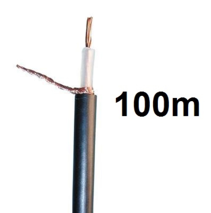 Cable coaxial 75 ohm negro ø6mm (100m) ex rg59 cables coaxiales television antenas parabolicas tv video vigilancia cae - 1