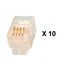 Spina rj09 4p 4c per cornetta telefono (10 pezzi) cornette telefoniche velleman - 1