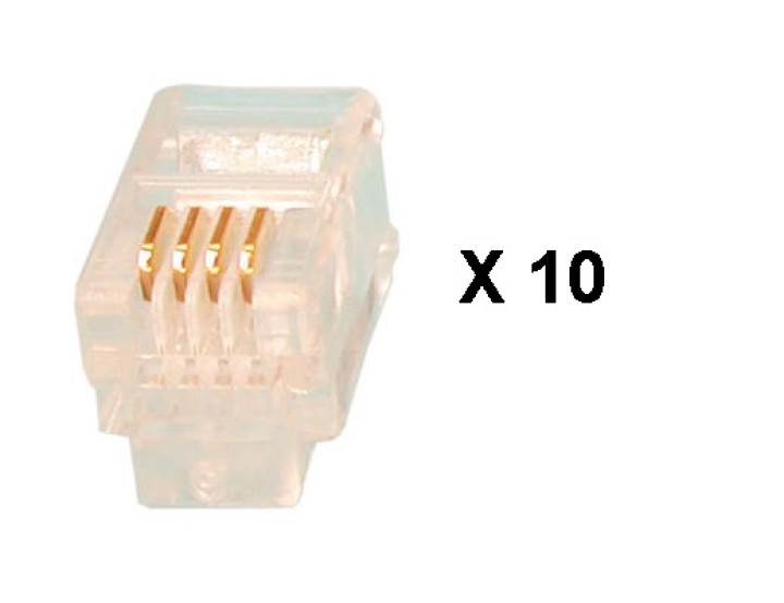 Spina rj09 4p 4c per cornetta telefono (10 pezzi) cornette telefoniche velleman - 1