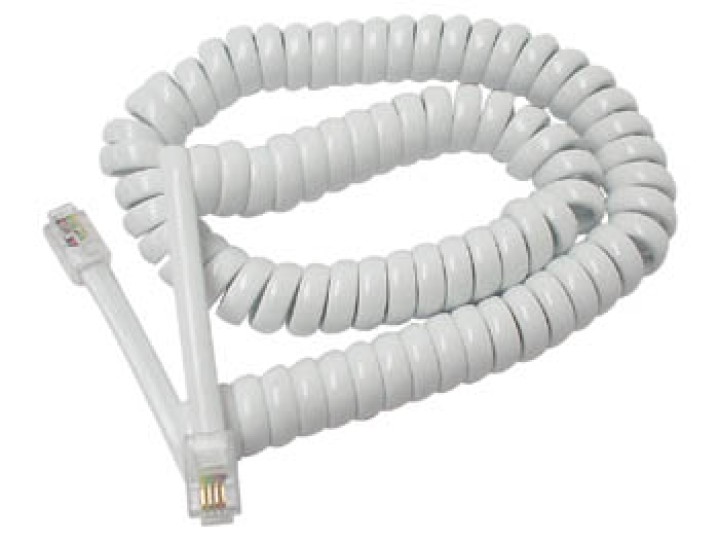 Larguero 3m espiral rj09 a rj09 4p4c velleman - 1