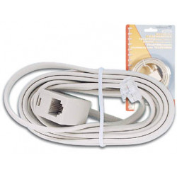 Cable telephone cord 4m rj11 to rj11 6p 4c for telephone plugs telephone cords phone cord velleman - 1