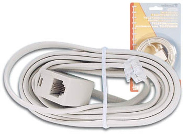 Cordone presa telefonica 4m rj11 verso rj11 6p 4c per telefono (rjrj3m) velleman - 1