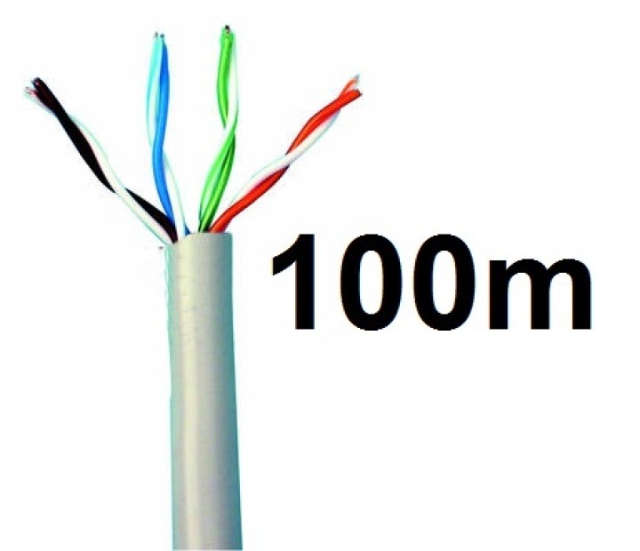 Cavo di rete utp cat5 4x2x0.51mm cavo di rete monobrin (100m) cavo lan di rete accessori elettricità velleman - 1