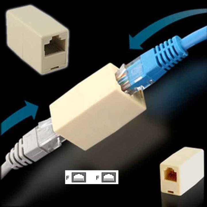 Acoplador de cable modular con conexiones rj45. hq - 9