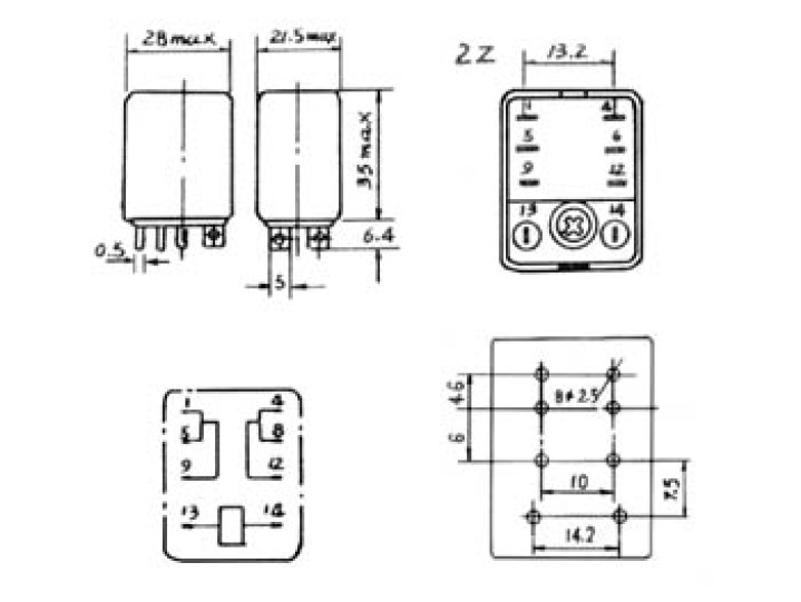 Heavy duty relay 10a 24vdc 220vac 2 x inverters 24vdc 2FORMC JQX13F/CC2 velleman - 2