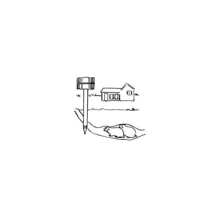 Electronic ground rodent mole repeller, 25m 700m2 professional ultrasonic repelling system perel - 5