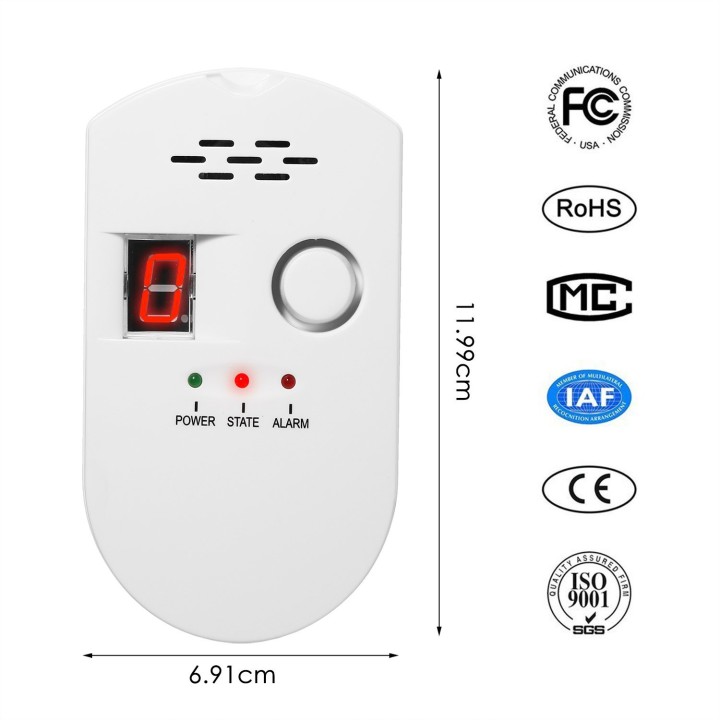 Detector de gas combustible con alarma 220v gpl, gaz natural y gaz konig - 6