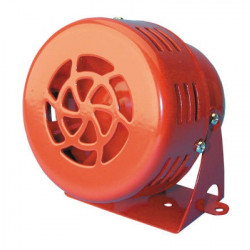 Sirena a turbina rossa 12vcc 0,7a 500m 110db ms12 sistema allarme sonoro elettromeccanico legrand - 1