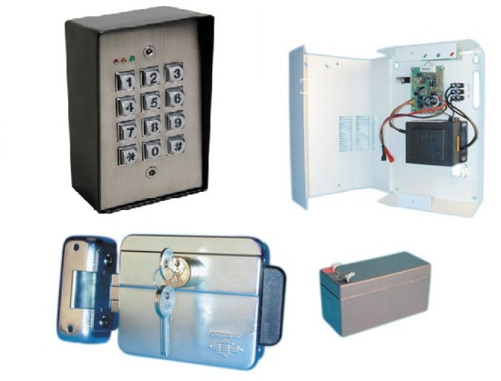 Kit control de acceso autonomo teclado hermetico con codigo cerradura electrica para oficina casa etc.. jr international - 1