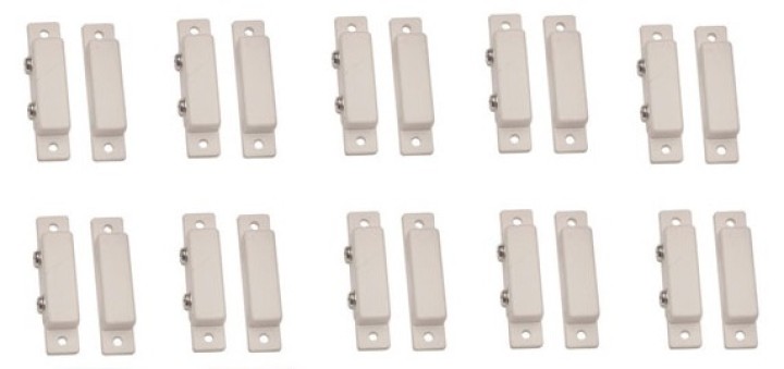 Lotto di 10 rilevatori di apertura sensore magnetico contatto di commutazione bianco adesivo proiezione nf jr international - 3
