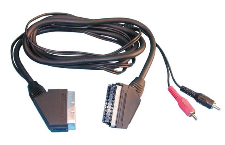 Cable scart connector + 2 rca, 1.5m peritel scart connector scart connectors 2 rca, 1.5m peritel scart connector scart connector