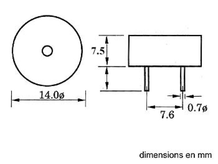 Zumbador subminiatura 3 16vdc 8ma tipo ci velleman - 1