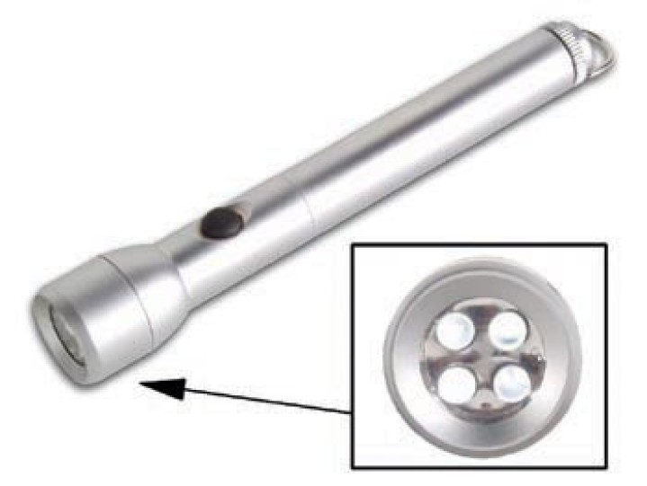 Torch electronic aluminium flashlight with 4 leds waterproof resistant autonomy 35h electrical torch electric lighting flashligh