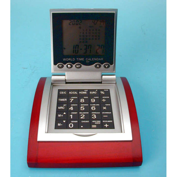 Calculadora worldtime alarma convertidor euro con soporte madera calculadoras worldtime alarmas calculadora jr international - 1