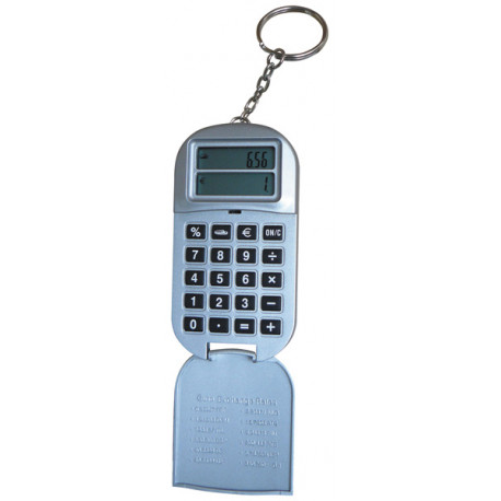 Calcolatrice portachiave con euroconvertitore + gettone per sbloccare carrello supermercato cen - 1