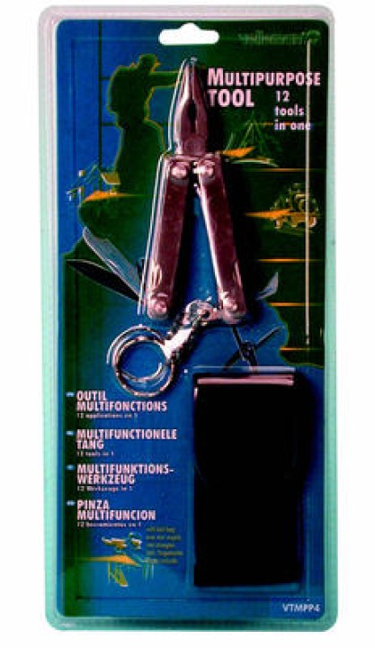 Zange 12 Funktionen flacher Kreuzschlitzschraubendreher kleines großes Messer Nagelfeile Meißel velleman - 1