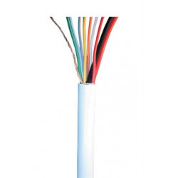 Cable flexible 8x0,22+2x0,5 blindado blanco ø5.5mm (100m) para centrales de alarma sistemas seguridad alarma conexion cae - 1