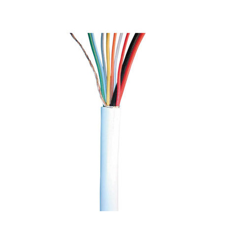 Cable flexible 8x0,22+2x0,5 blindado blanco ø5.5mm (1m) para central alarma electronica seguridad alarmas cables flexibles jr in