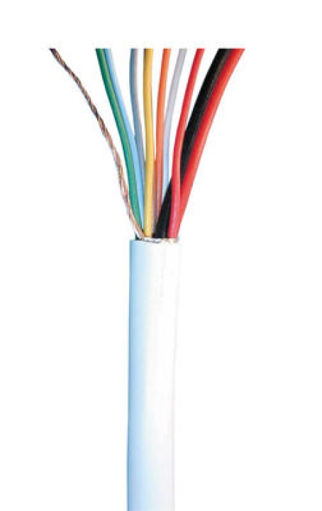 Sheathed flexible cable, 8x0.22 + 2x0.5 ø5.5mm, white, 1m phone cable fire alarm cable signal cable sheathed cable burglar alarm