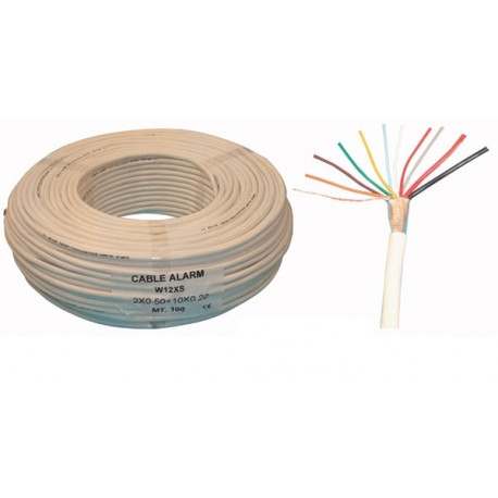 Flexibles kabel fur alarmanlage 10x0x22+2x0.5 weiß ø6mm 100m flexible kabel  fur alarmanlagen - Eclats Antivols