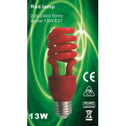 Red spiral compact fluorescent lamp e27 220v 13w  75w fluorescent bulb lighting 230v 240v veka - 2