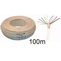 Cable flexible 10x0,22+2x0,50 blindado blanco ø6mm (100m) para central de alarma sistema seguridad alarmas cables jr internation