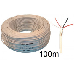 Sheathed flexible cable specially for alarm, 2x0.22 + 2x0.5 ø4mm, white, 100m phone cable fire alarm cable signal cable sheathed