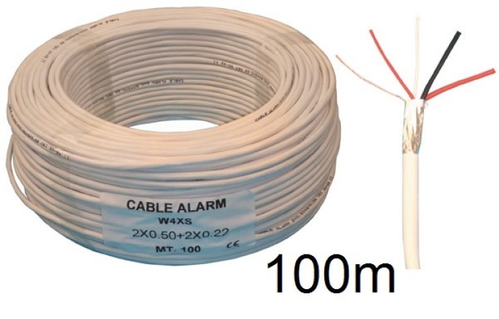Cavo 2x0,22+2x0,5 blindato (100m) accessori elettrici jr international - 2