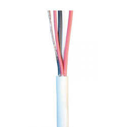 Cable flexible 2x0,22+2x0,5 blindado blanco ø4mm (1m) para centrales de alarma sistemas seguridad alarmas conexiones jr internat
