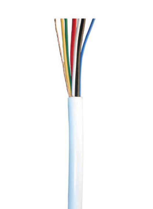 Cavo blindato bianco4x0,22+2x0,5 ø4.5mm (200m) accessori elettrici velleman - 1