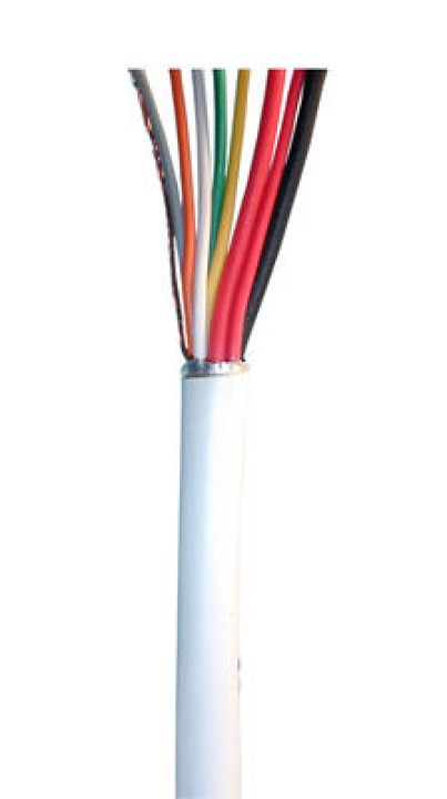 Cable flexible 6x0,22+2x0,5 blindado blanco ø5mm (1m) para central alarma electronica seguridad alarmas cables flexibles jr inte
