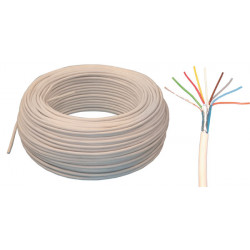 Cable flexible 8 x 0,22 blindado blanco ø4.5mm (100 metros) alarmas instalaciones telefonicas electricidad domotica conexion cae