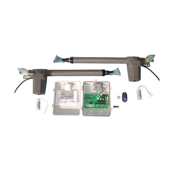 Kit motorizzazione basico per cancello a 2 battenti 1.85m; corsa:300mm 310w aperture automatiche cancelli jr international - 1