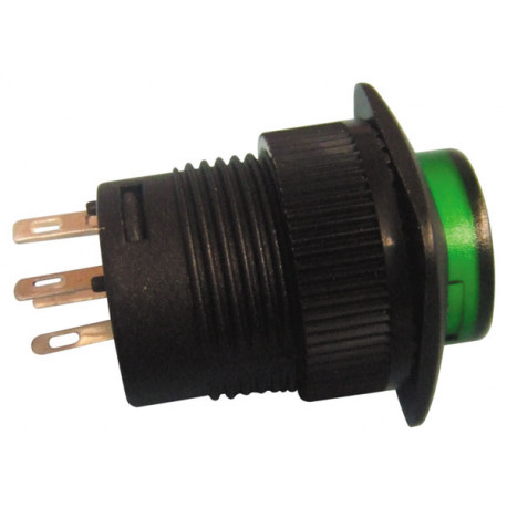 Bouton poussoir interrupteur electrique r1394b/g avec lumiere led verte  (250v 1.5a) velleman