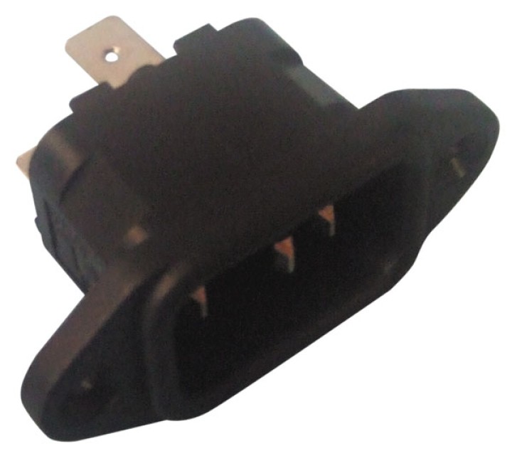 Enchufe chasis alimentacion pc male (250v 10a) avec fijaciones cossas 6.3mm cen - 1