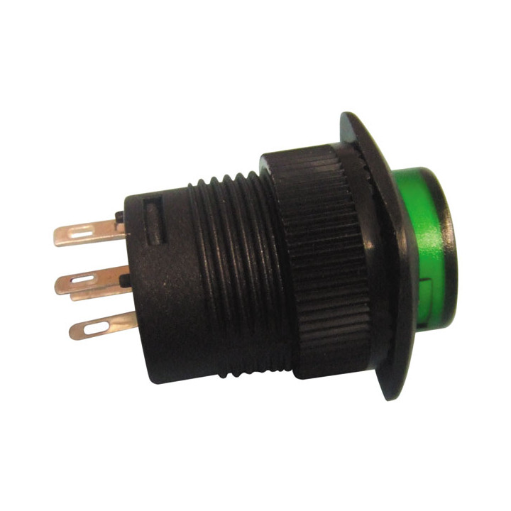 Push button switch off on with green led velleman - 1