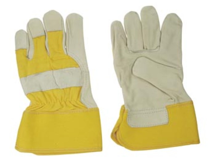 Leather work gloves xl yellow outdoor work hand protection perel - 1