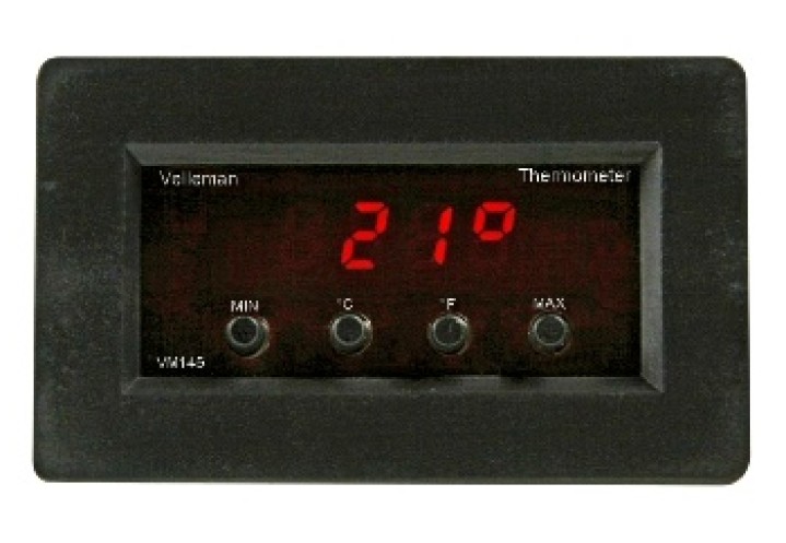 Termómetro digital de panel con visualización de la temperatura mín. máx 9v 24vcc et 7 à 17vca 30°c à + 120°c velleman - 3
