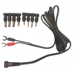 Power cord with 8 detachable dc plug and fork connections velleman - 1