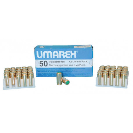 Cartridges 50 pieces 380 8mm umarex for blank wheapon for revolver colt45 self defence jr international - 1