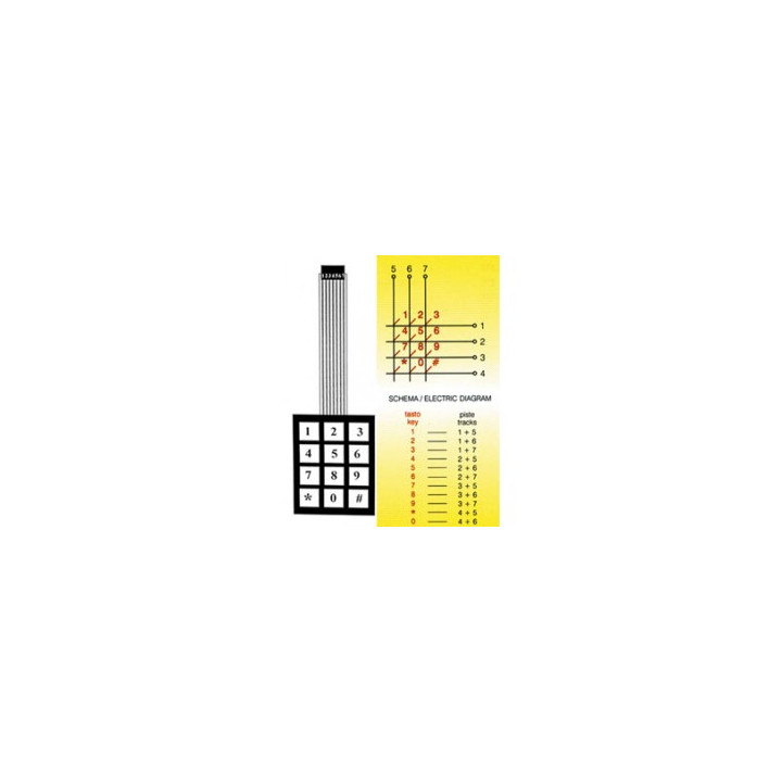 Teclado sople 12 teclas conector 7 puntos (2.54mm) deamx - 1