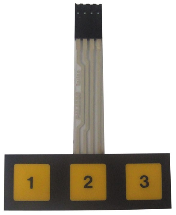 Teclado flexible 3 teclas conectador 3 puntos (2.54mm) cen - 1