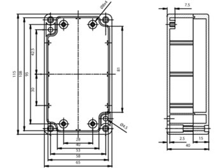 Abgedichtetes polycarbonatgehause velleman schutzung 115 x 65 x 40mm jr  international - 2