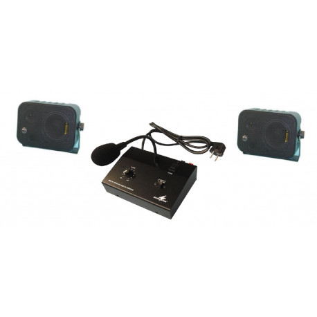 Electronic amplifier pack pa mono 10w +microphone micro public address + loudspeakers (2 items) jr international - 1