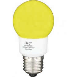 Lampara e27 a led globo color amarillo 230v 1.3w economia energia cen - 1